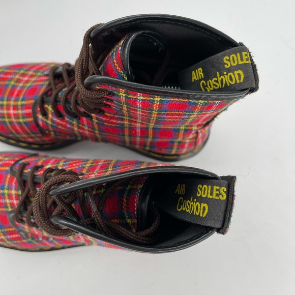 Vintage 80’s Dr Martens Tartan Textile Double Stitched Boots Made England Size 7 - Picture 6 of 16